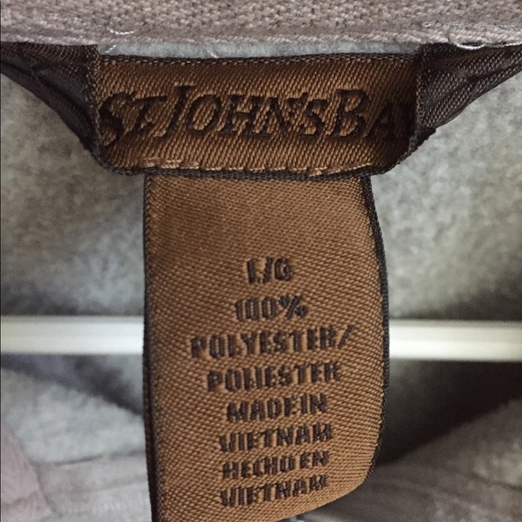 St Johns Bay Gray/Brown Pullover Fleece Mens L - Picture 2 of 5
